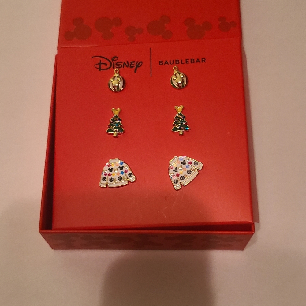 Disney BaubleBar Holiday 3 Pair Of Christmas Earrings Set - Picture 11 of 11